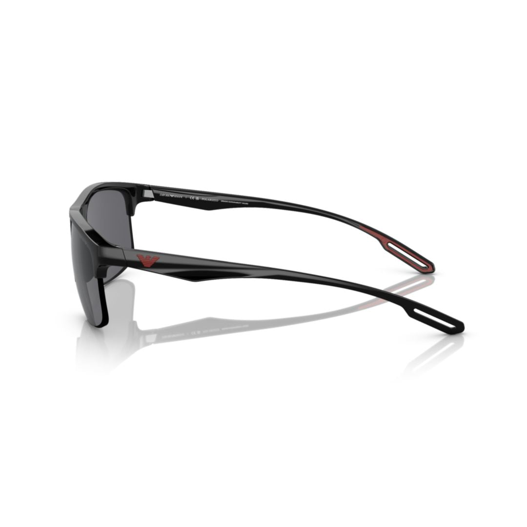 4188u Sole Rectangular Propionate Sunglasses with Red Accents
