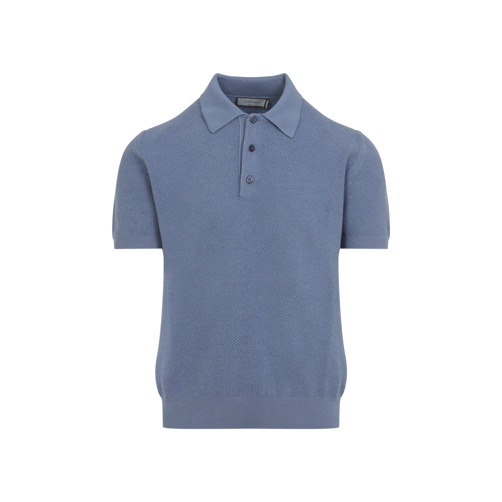 Textured Knit Polo Shirt with Classic Collar