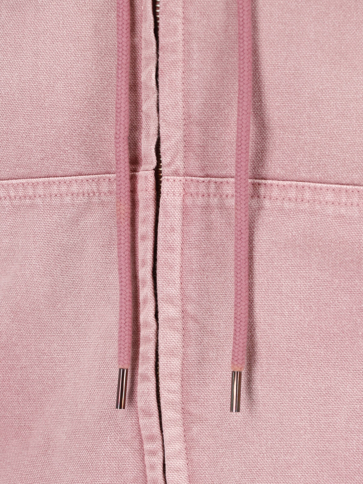 Pink Cropped Hooded Fleece Lined Jacket