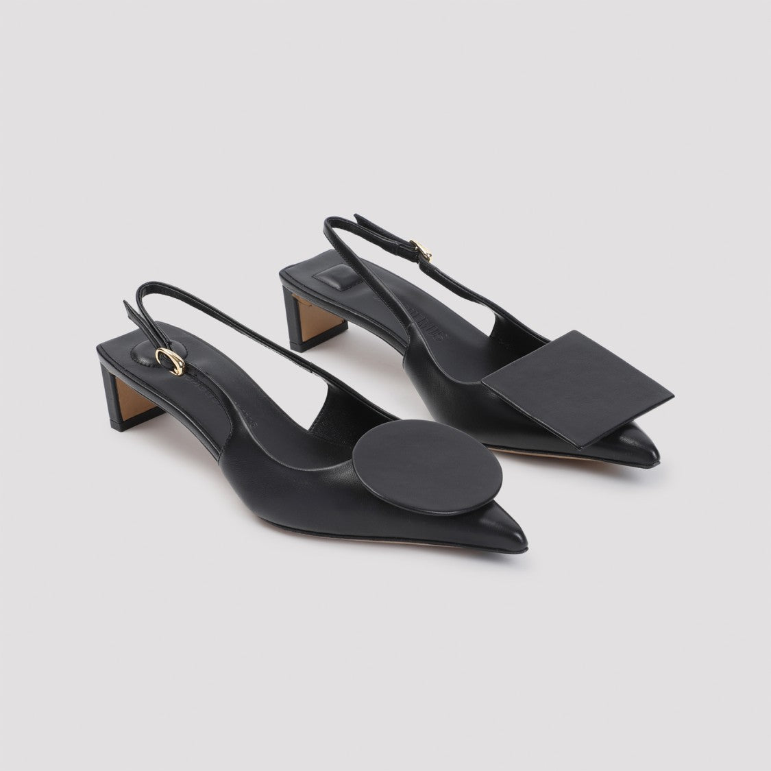 Pointed Toe Pumps With Geometric Embellishments