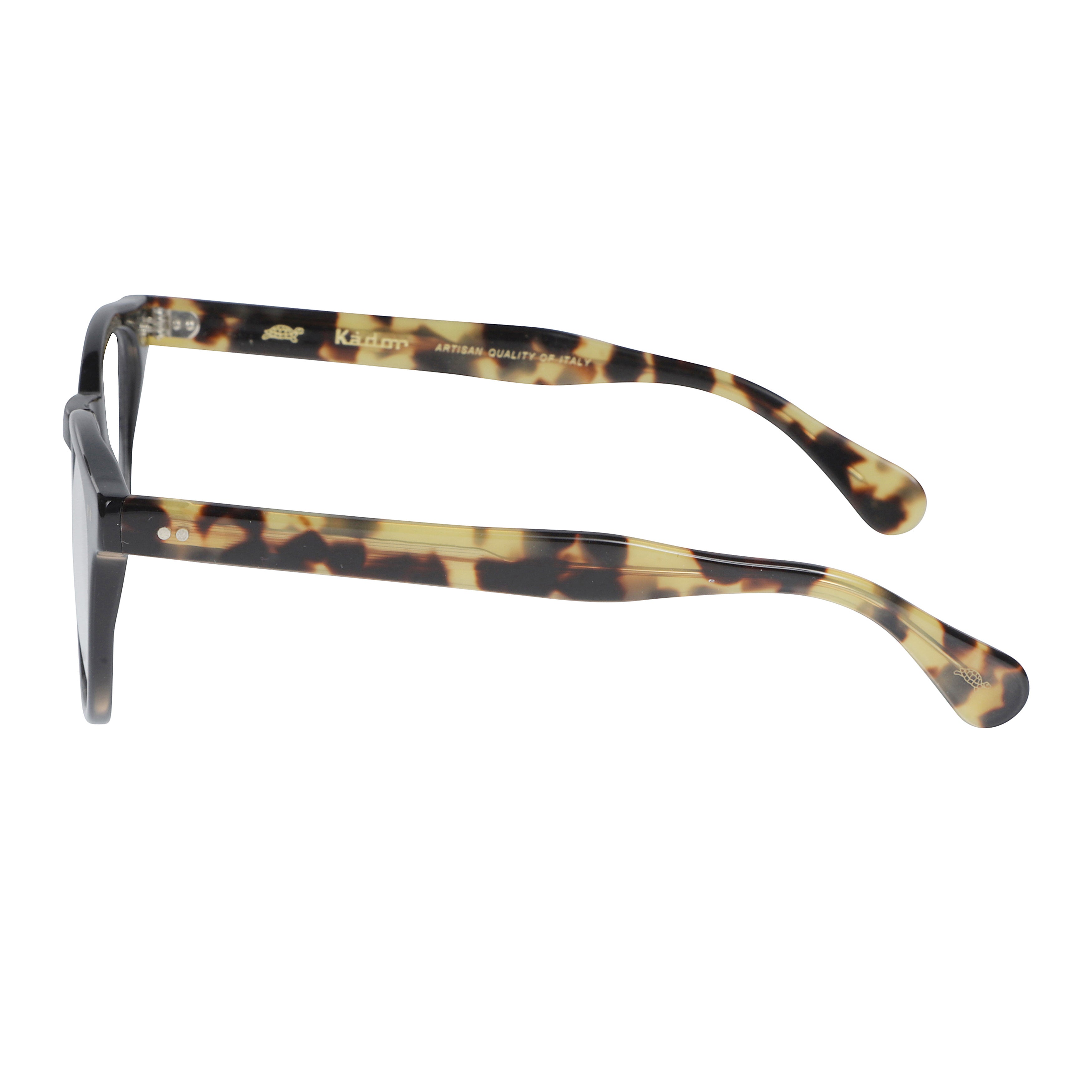 Tuxon Round Frame Eyeglasses with Glossy Black Front