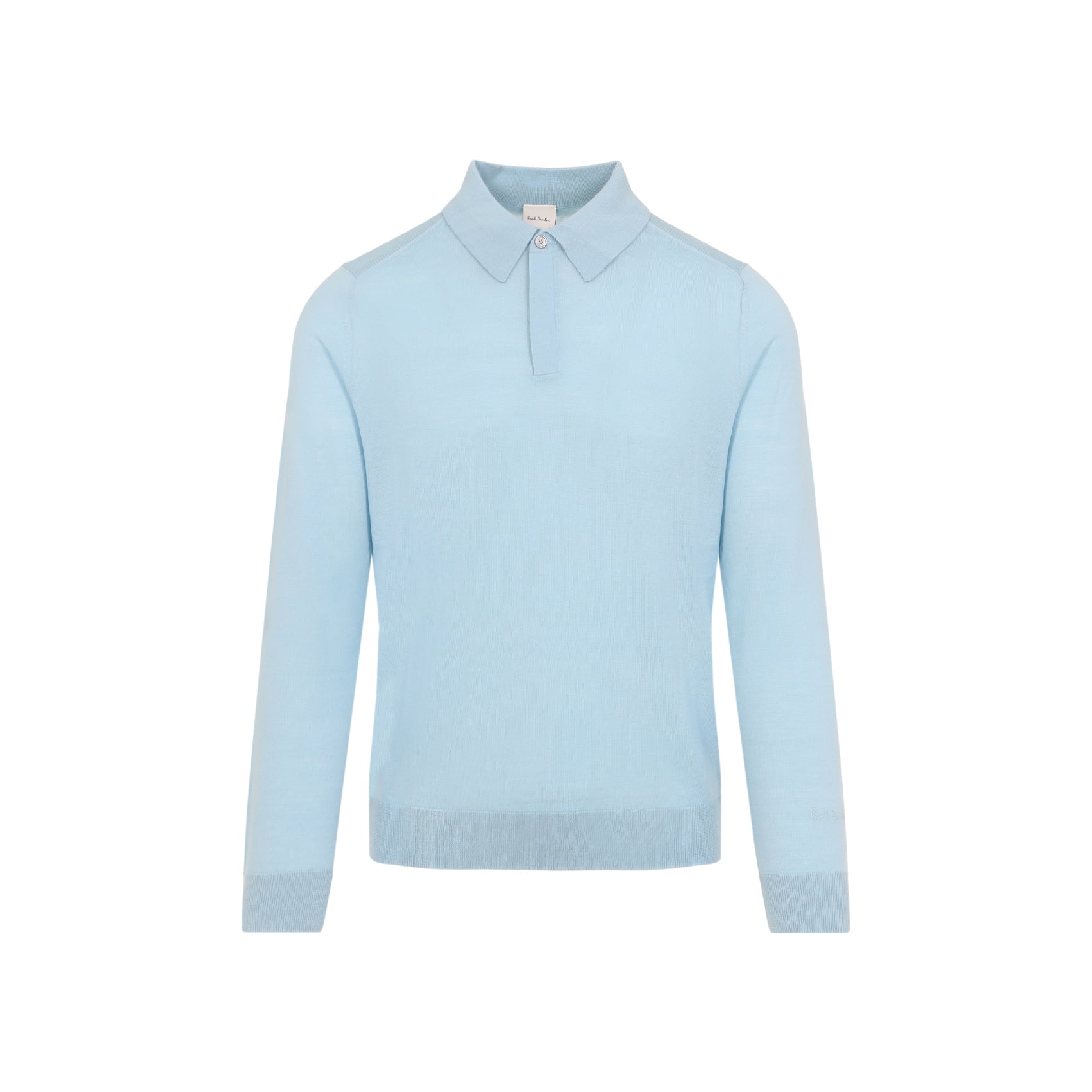 Concealed Button Merino Wool Polo Sweater