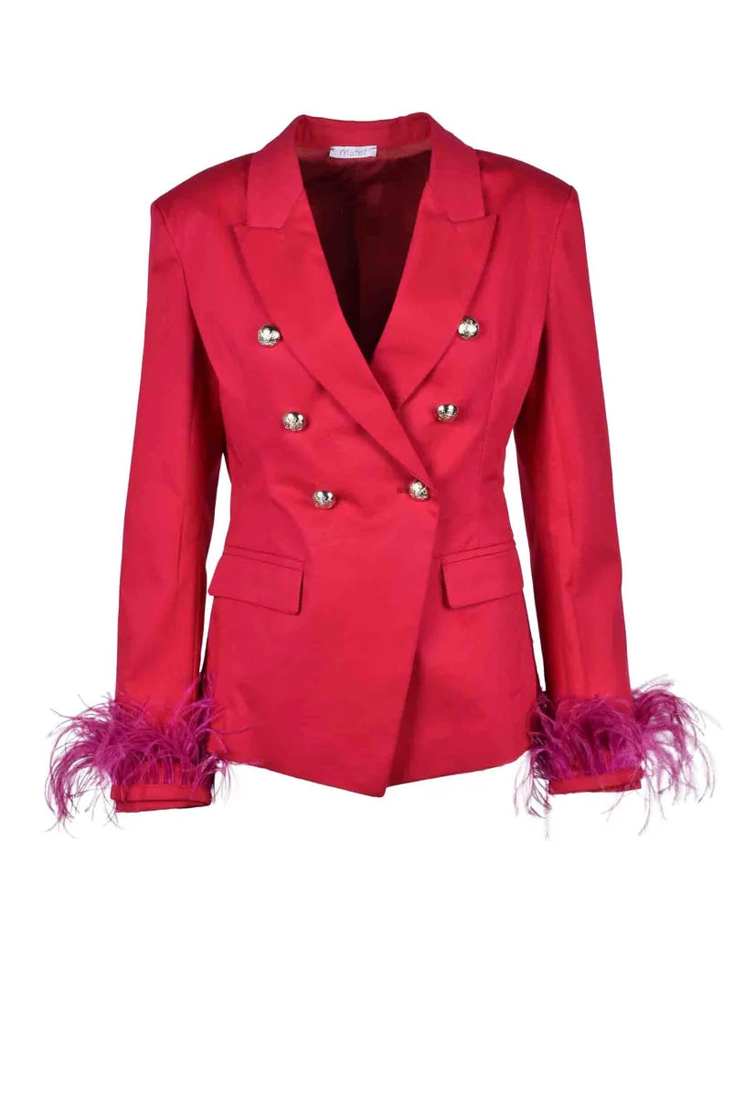 Fuchsia Double-Breasted Jacket