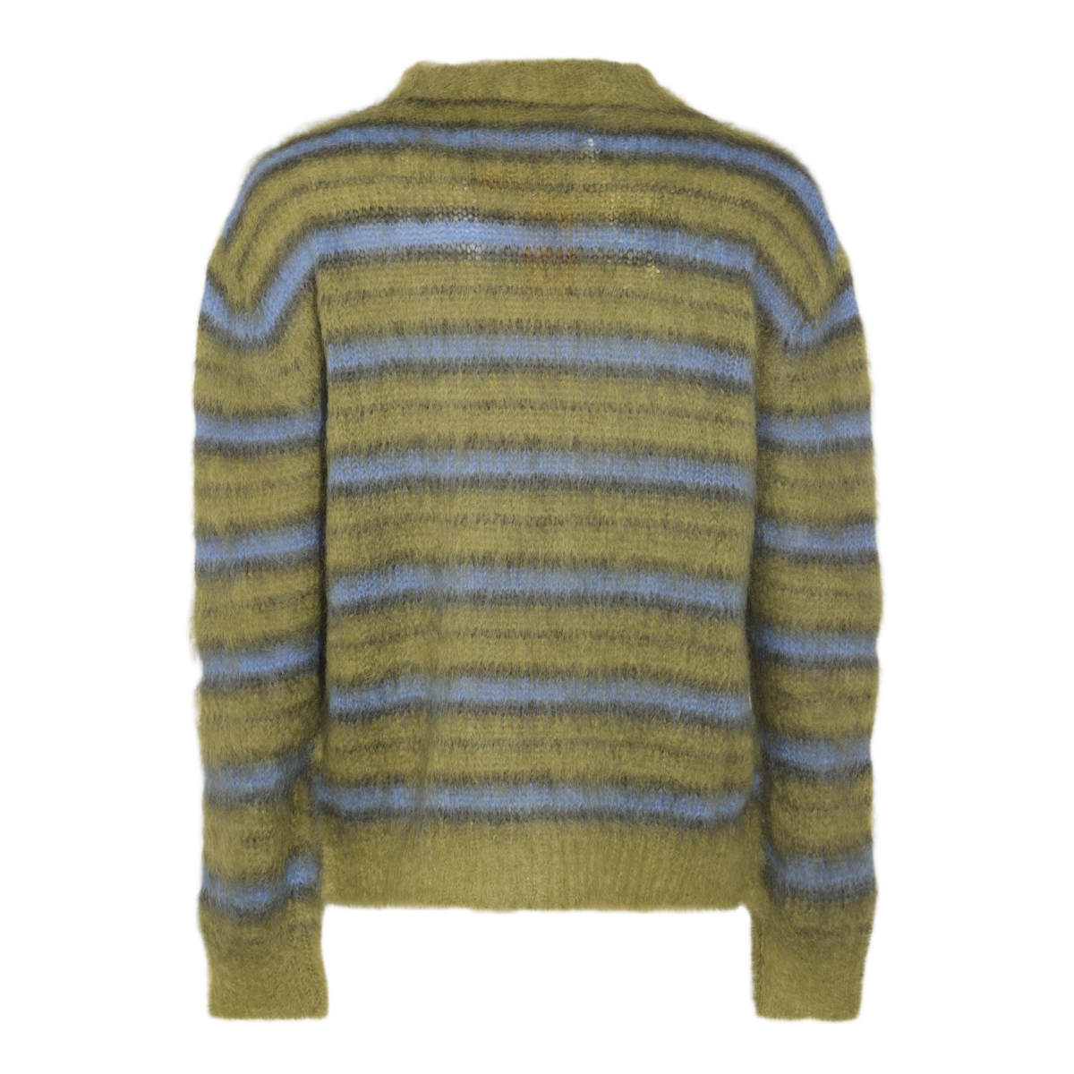 Fuzzy Texture Sweater with Horizontal Stripes