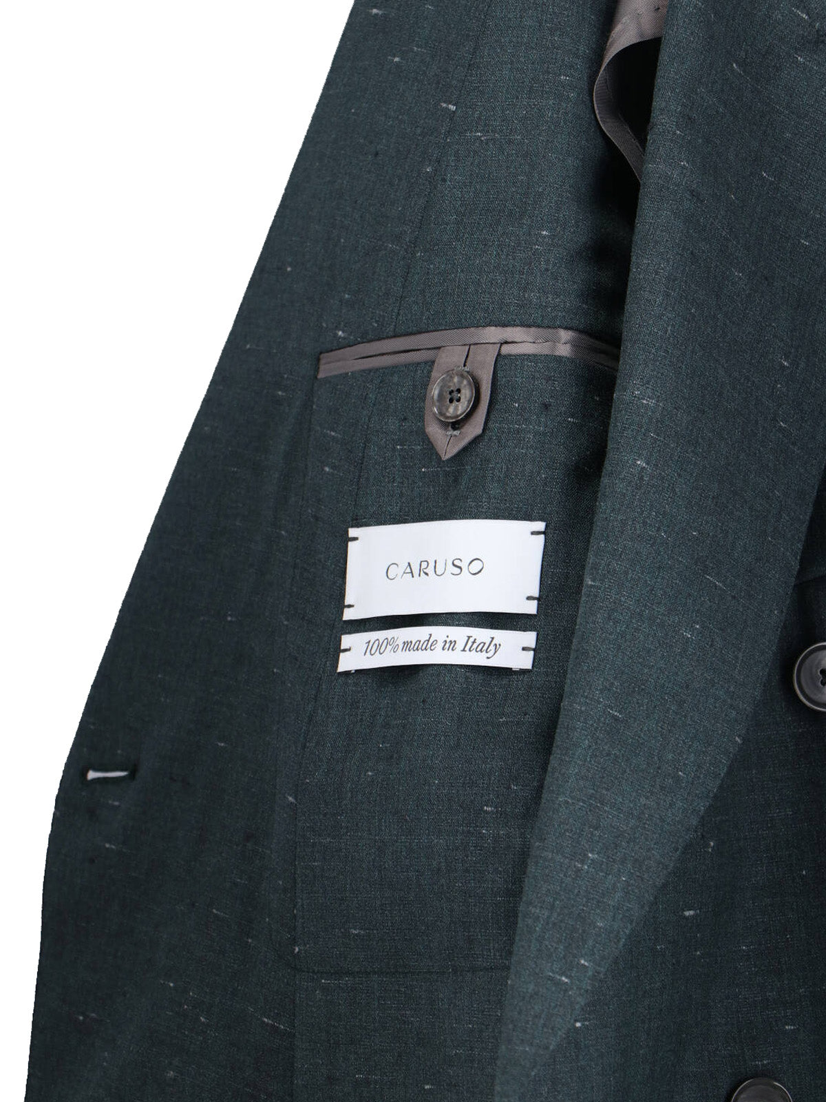 Green Double-Breasted Textured Silk-Wool Blazer