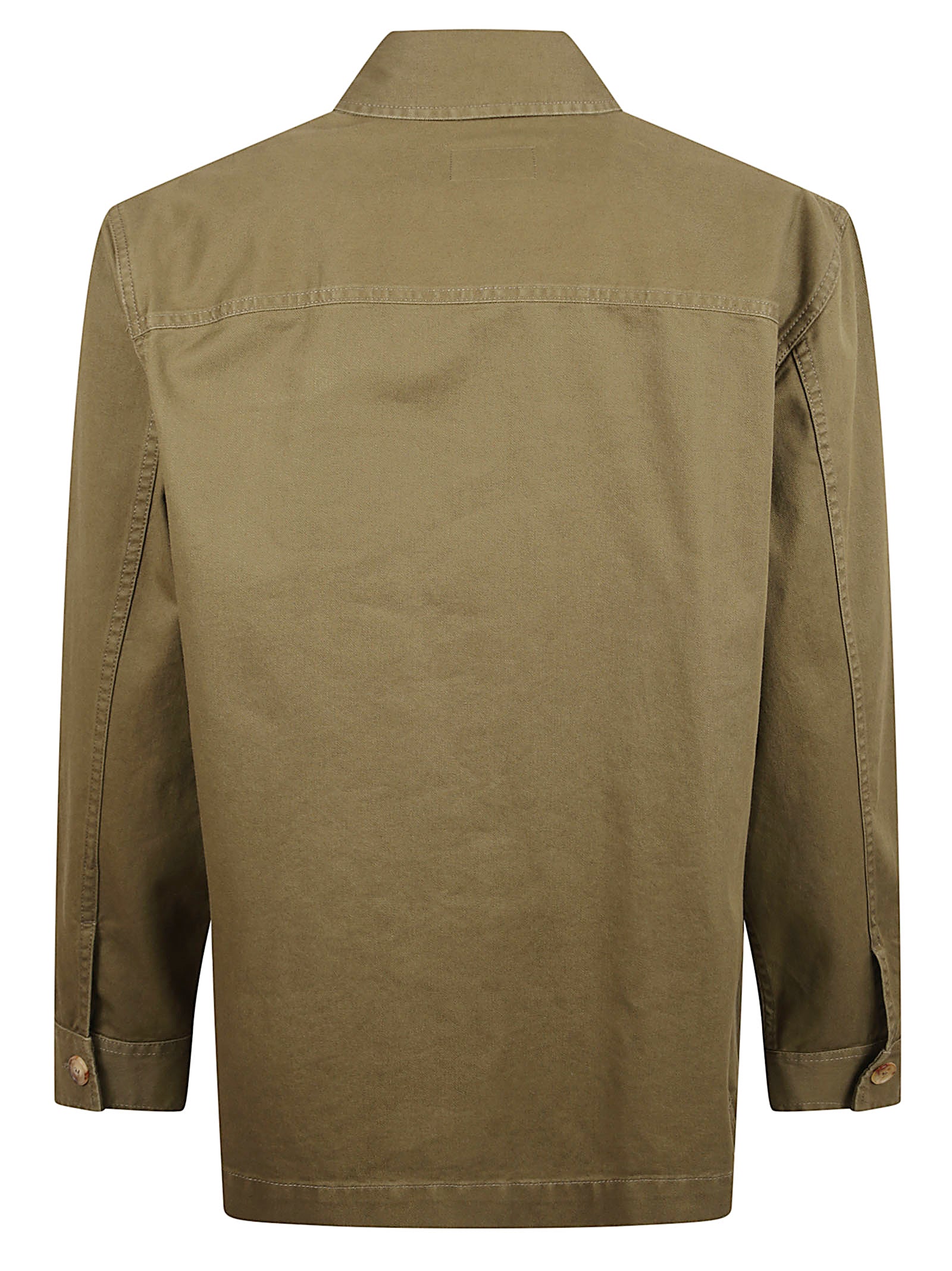 Brown Cotton-Linen Blend Overshirt With Cassandre Embroidery