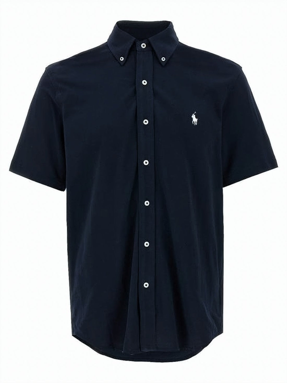 Short-Sleeved Button-Up Shirt with Classic Collar