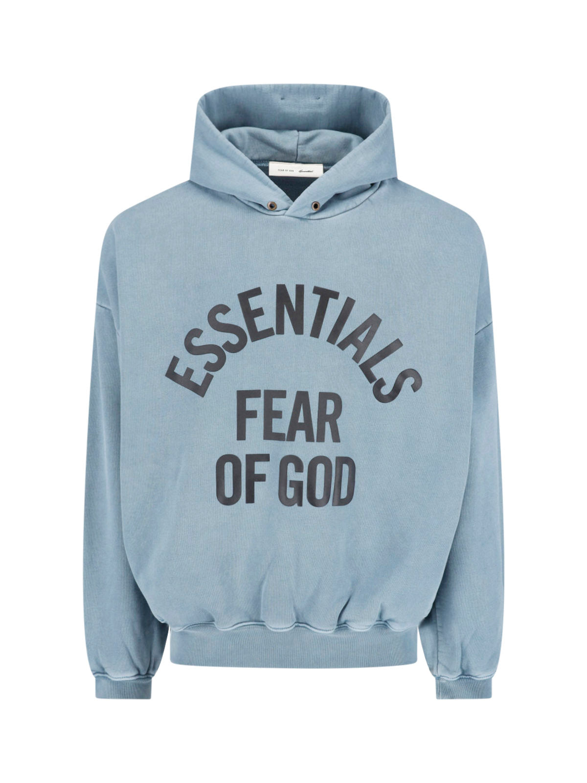 Blue Cropped Arched Logo Hooded Sweatshirt