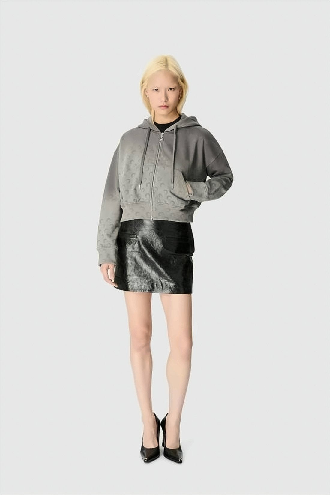Cropped Zip-Up Hoodie