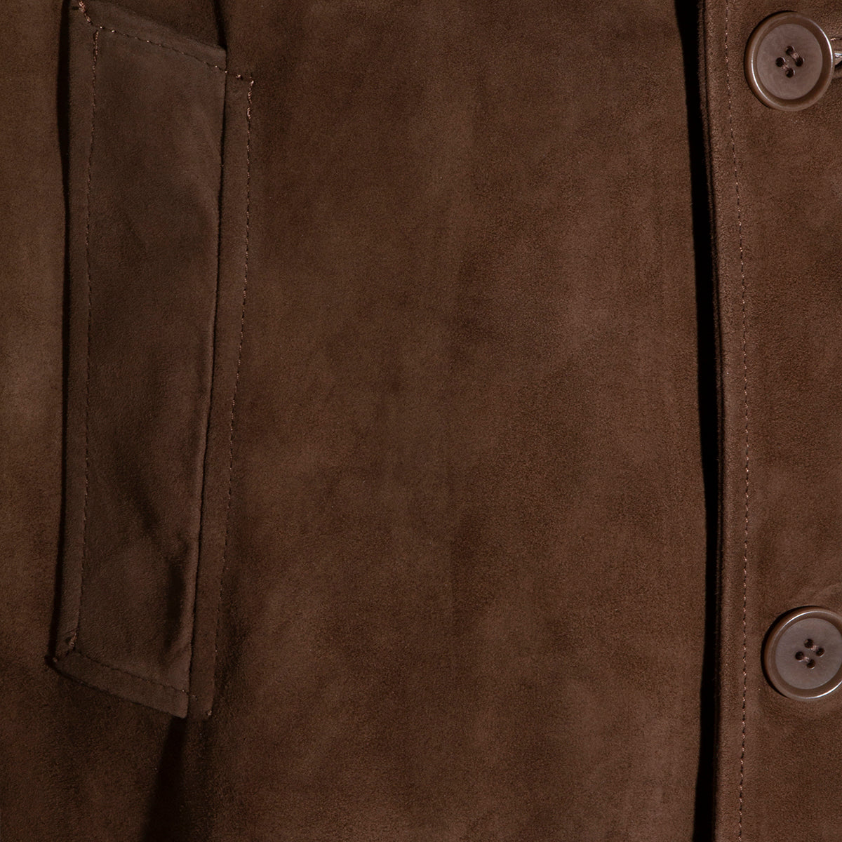 Brown Suede-Like Jacket With Classic Collar