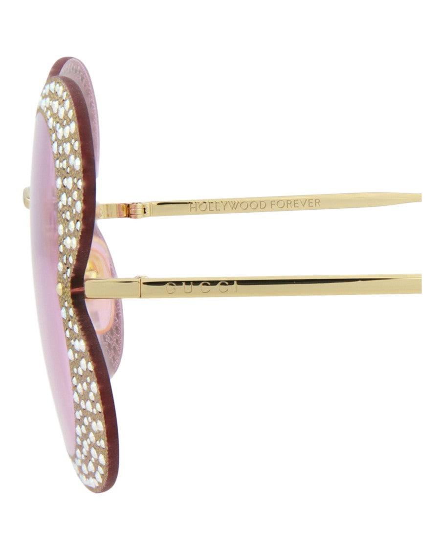 Cat Eye-Frame Metal Sunglasses
