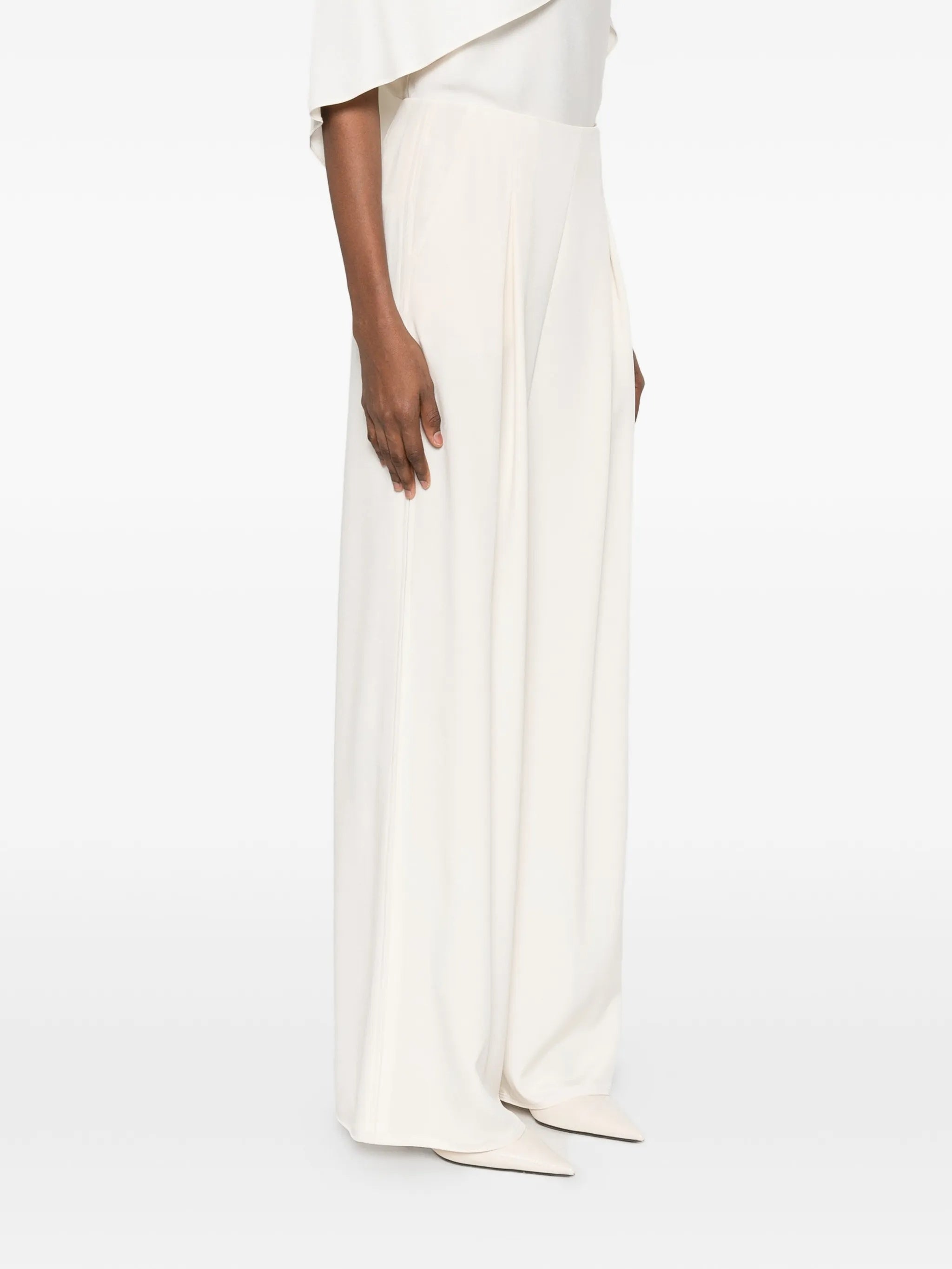 White Palude Wide-Leg High-Waist Trousers
