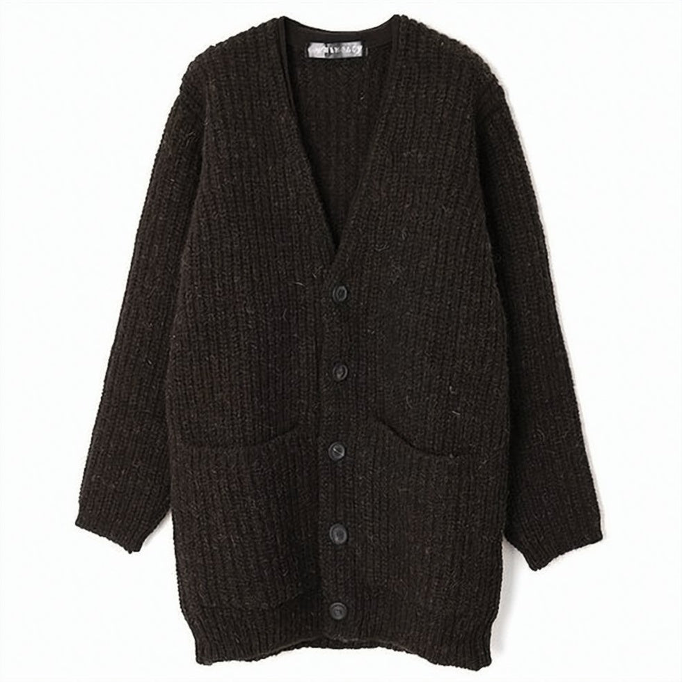 Knit Cardigan with Deep V-Neckline