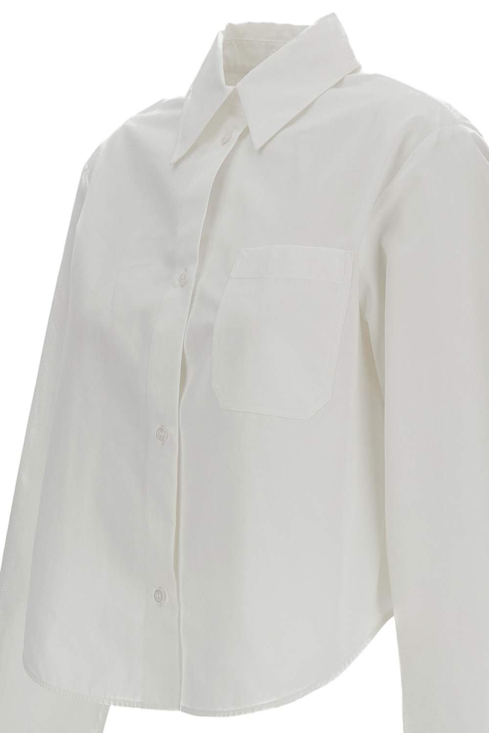 White Ceppo Cropped Cotton Shirt