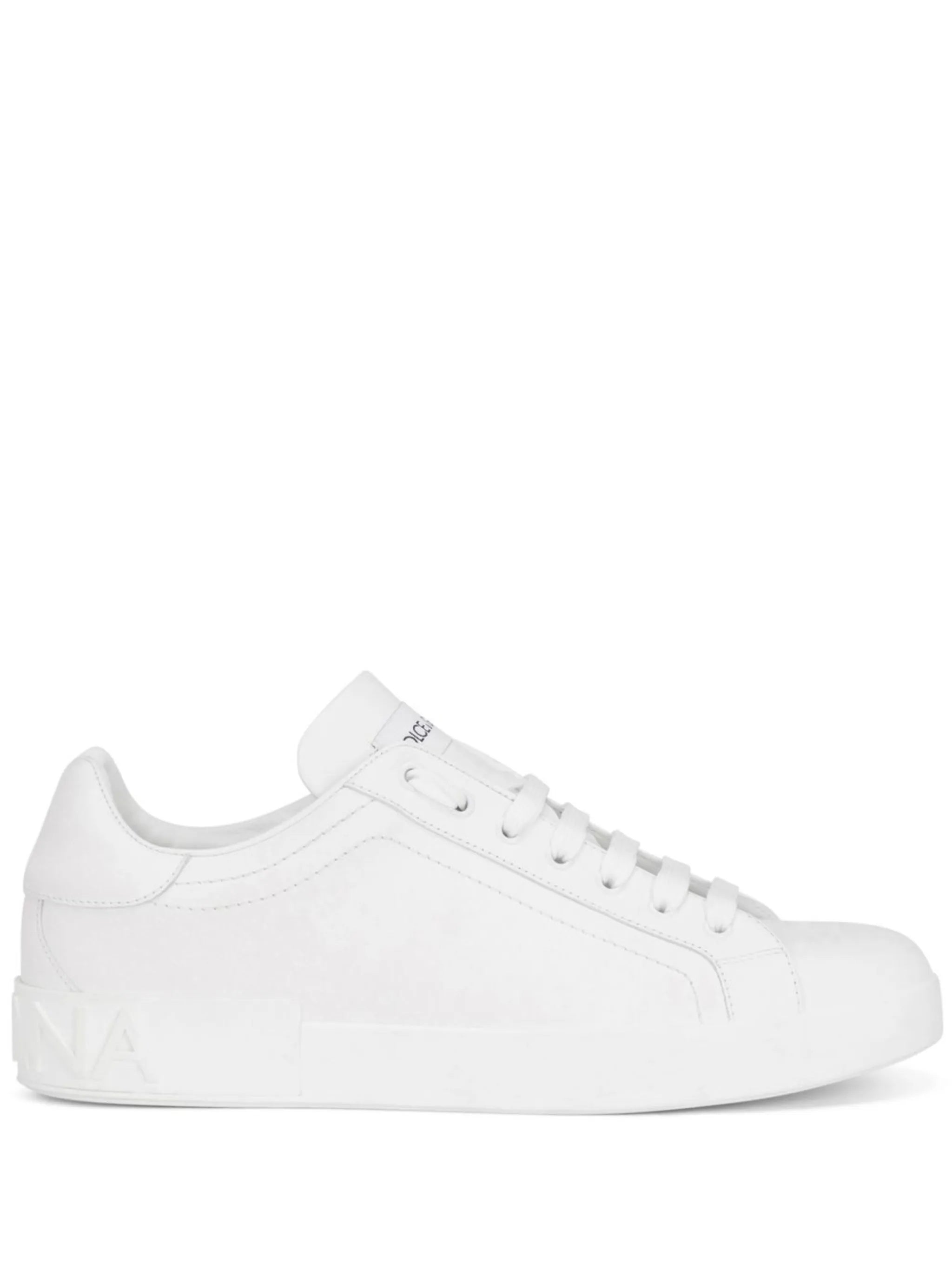 White Portofino Tasseled Calfskin Leather Sneakers