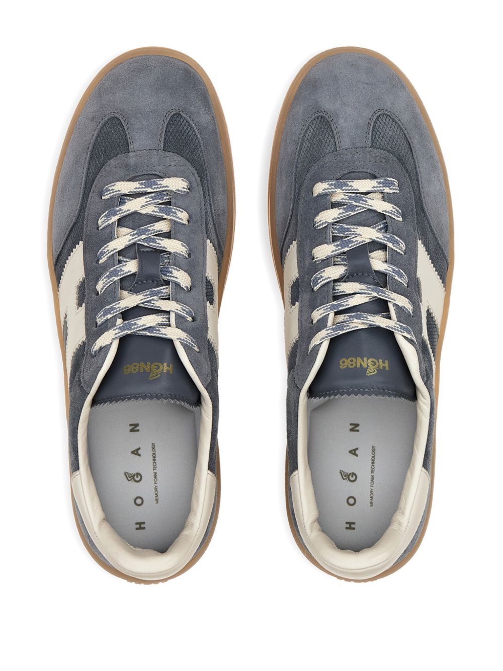 Textured Blue Low-Top Sneakers