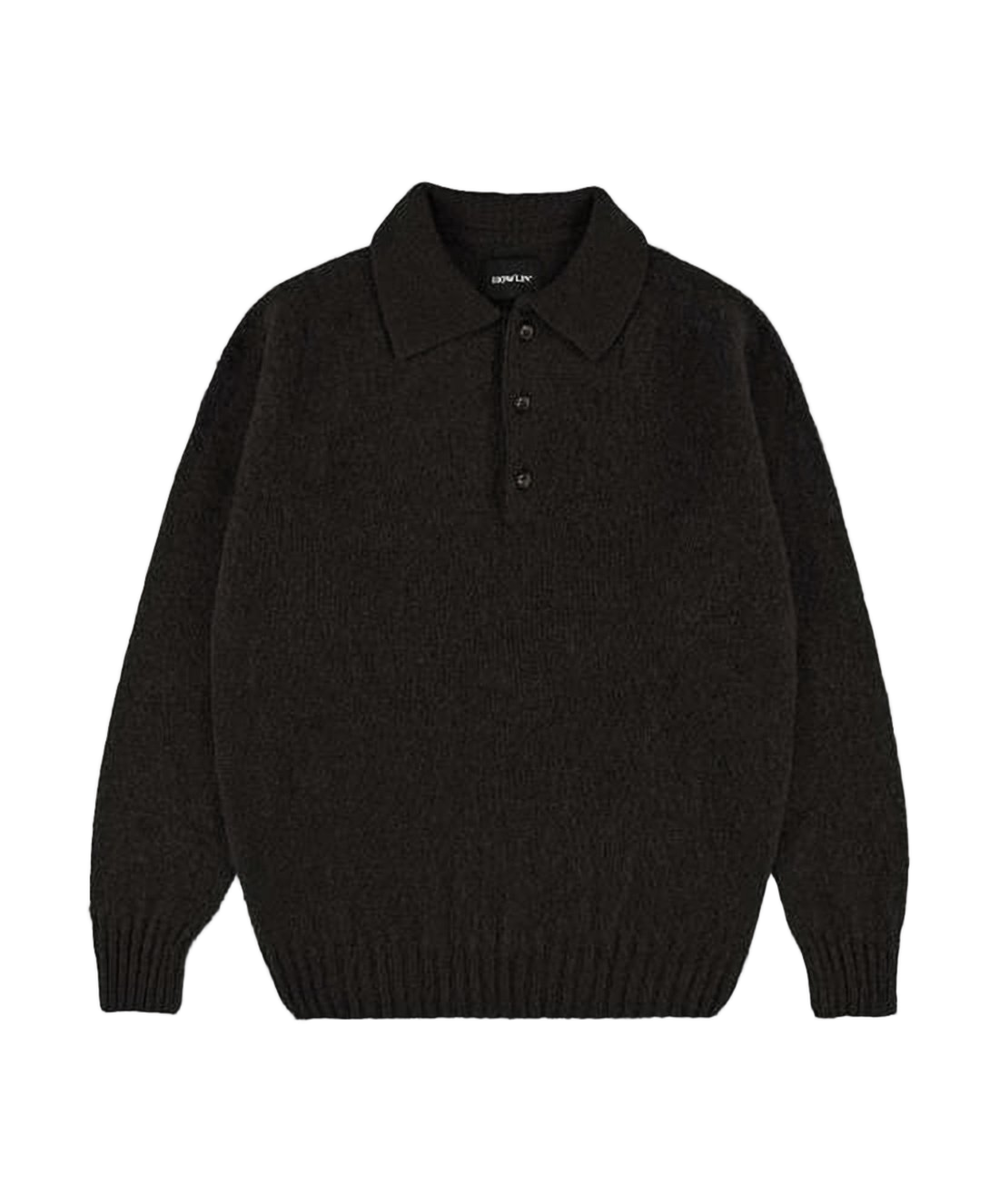 Polo Collar Wool Sweater with Textured Knit