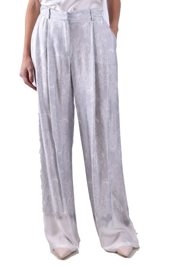 Wide-Leg Trousers With Intricate Lace Detailing And Comfortable Fit