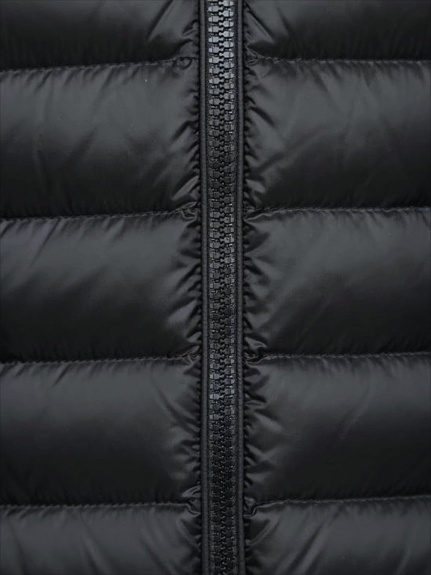Quilted Padded Jacket With Contrasting Knit Sleeves
