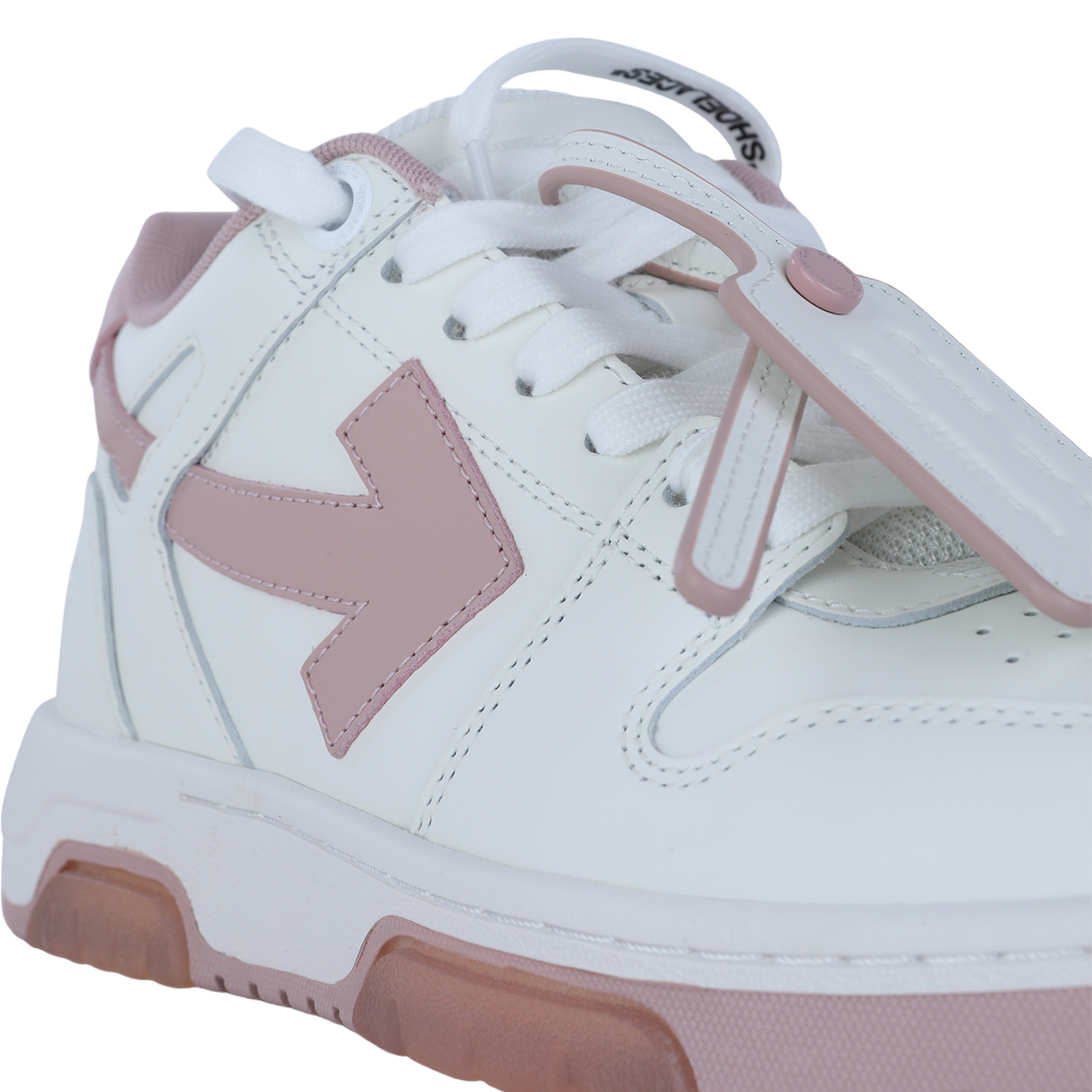 Chunky White Sneakers with Pink Accents