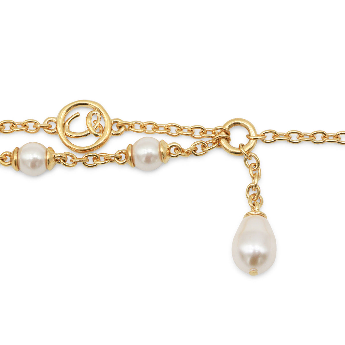 Gold And Pearly Bras Bracelet