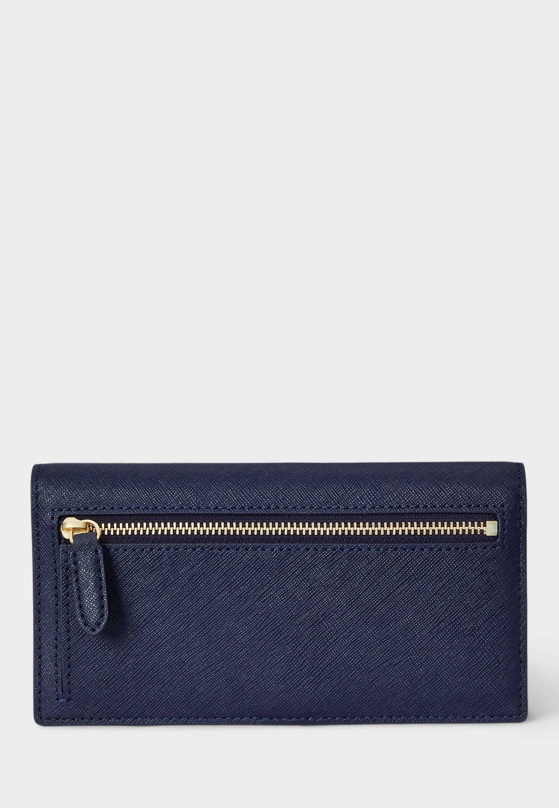 Navy Blue Crosshatch Leather Wallet