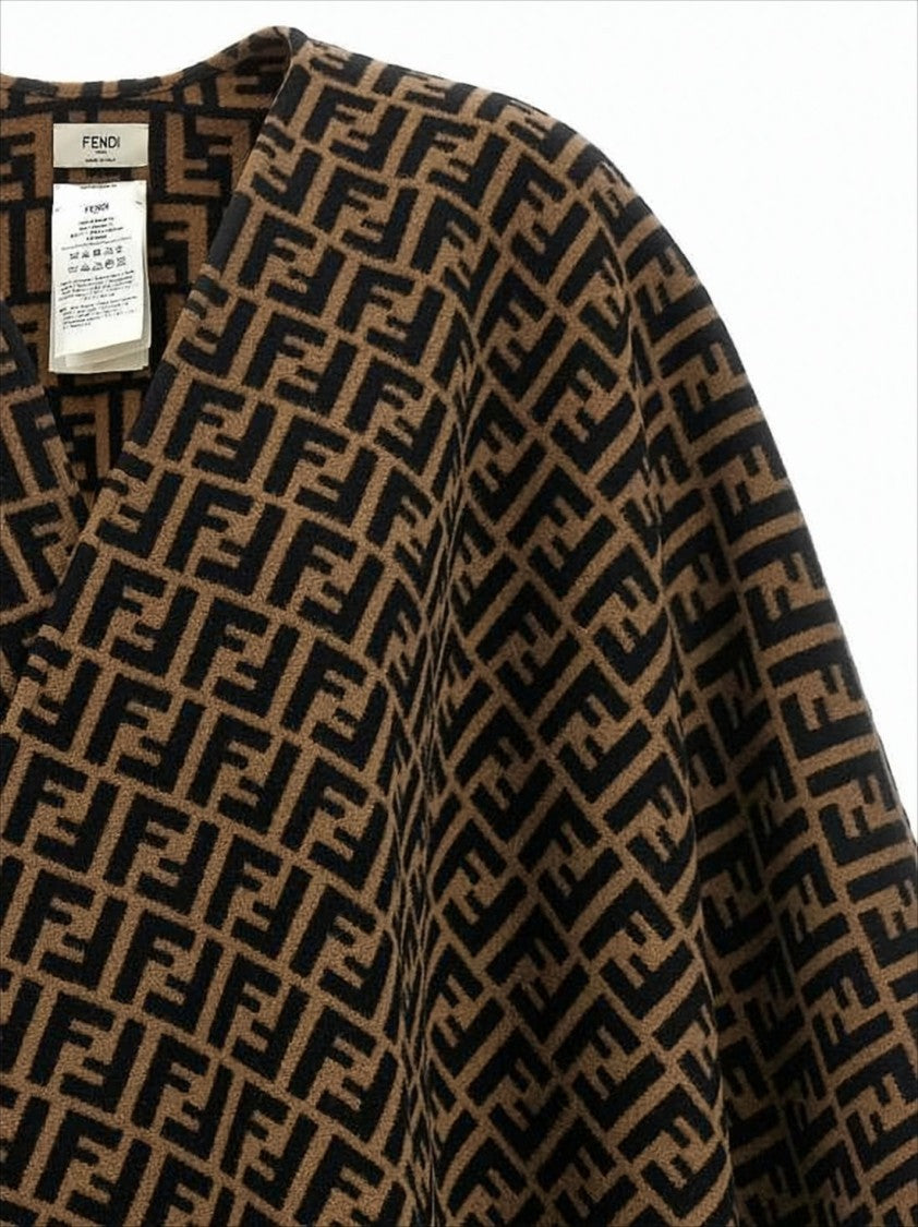 Geometric Monogram Patterned Cape