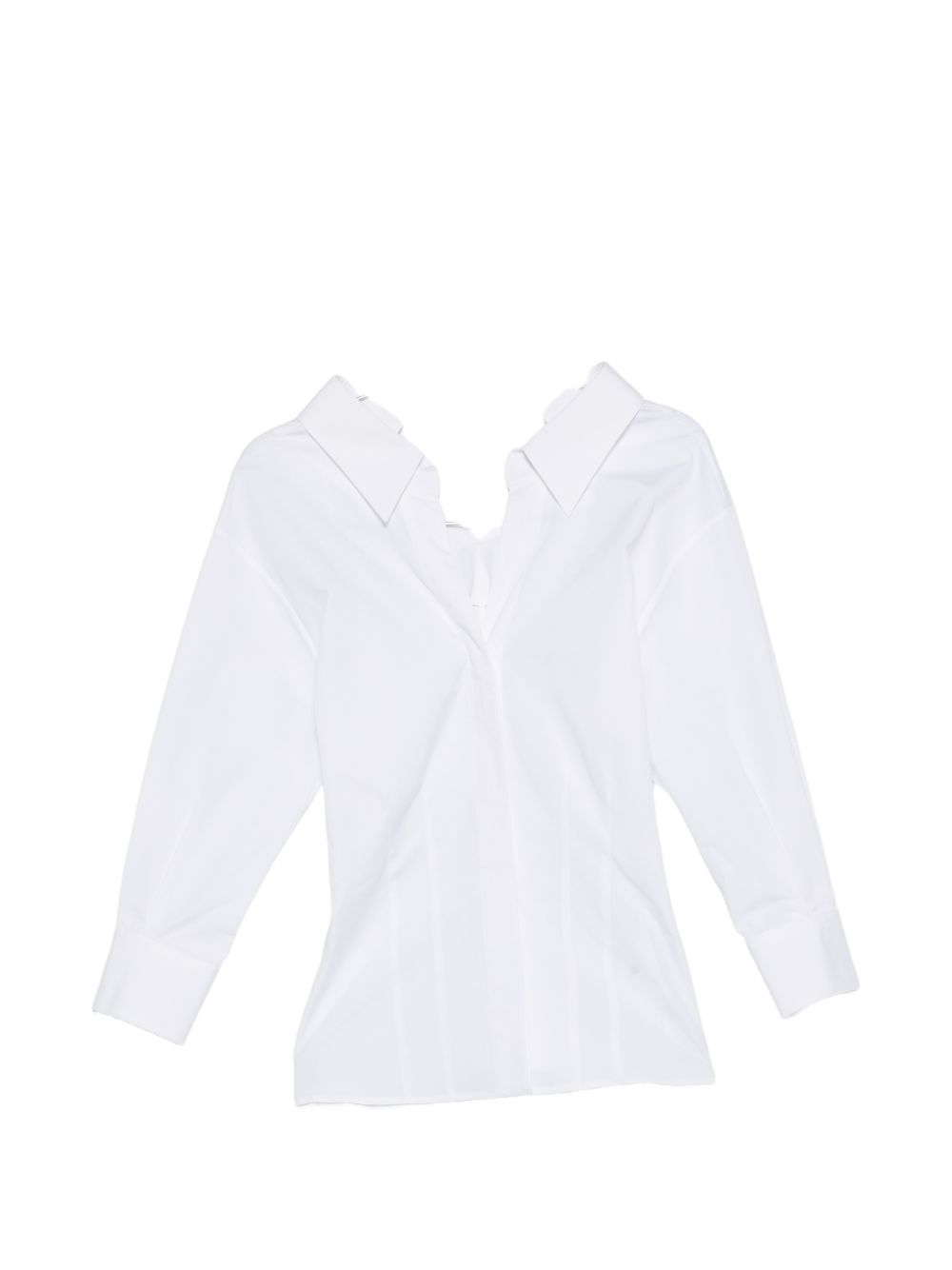 Structured White Silk and Nylon Top