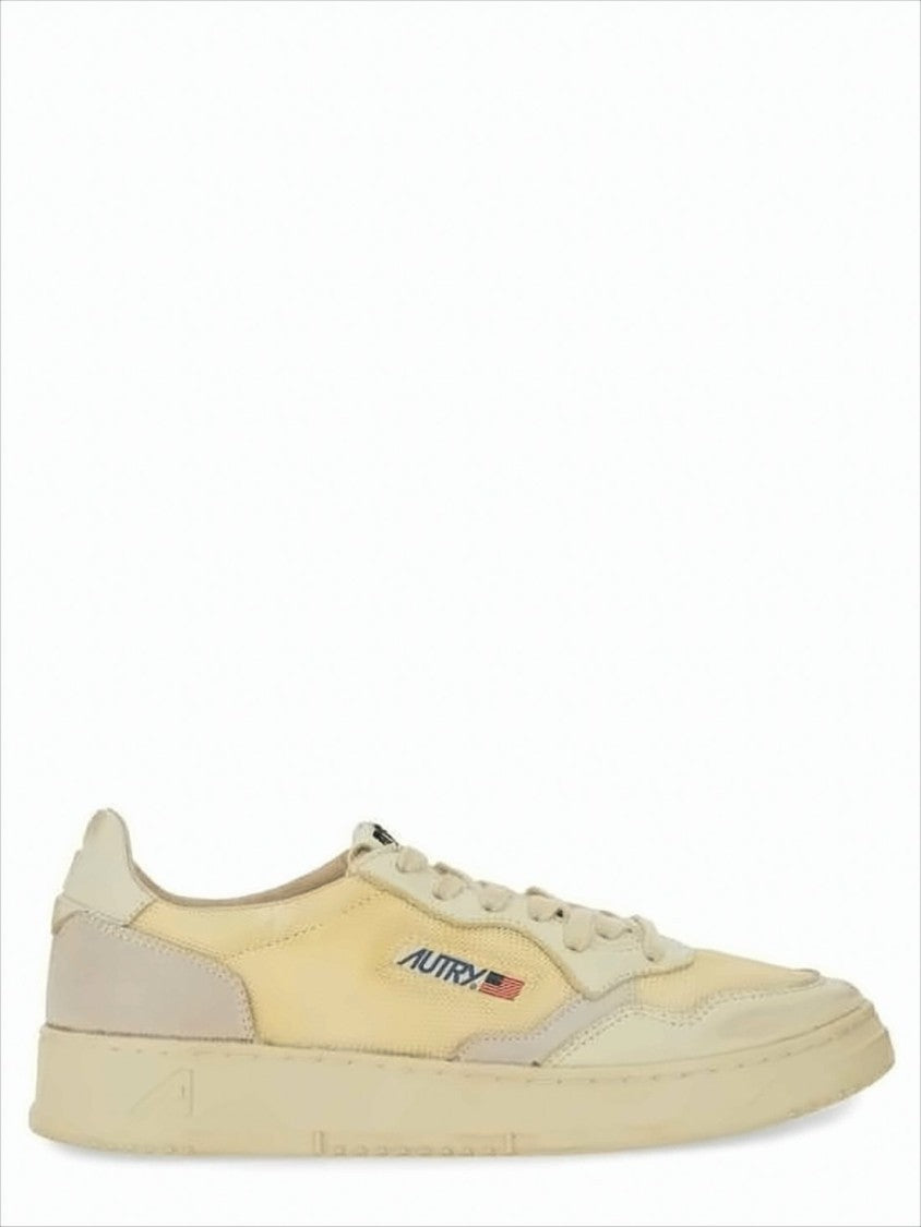 Low-Top Sneakers With Leather, Suede And Mesh Construction