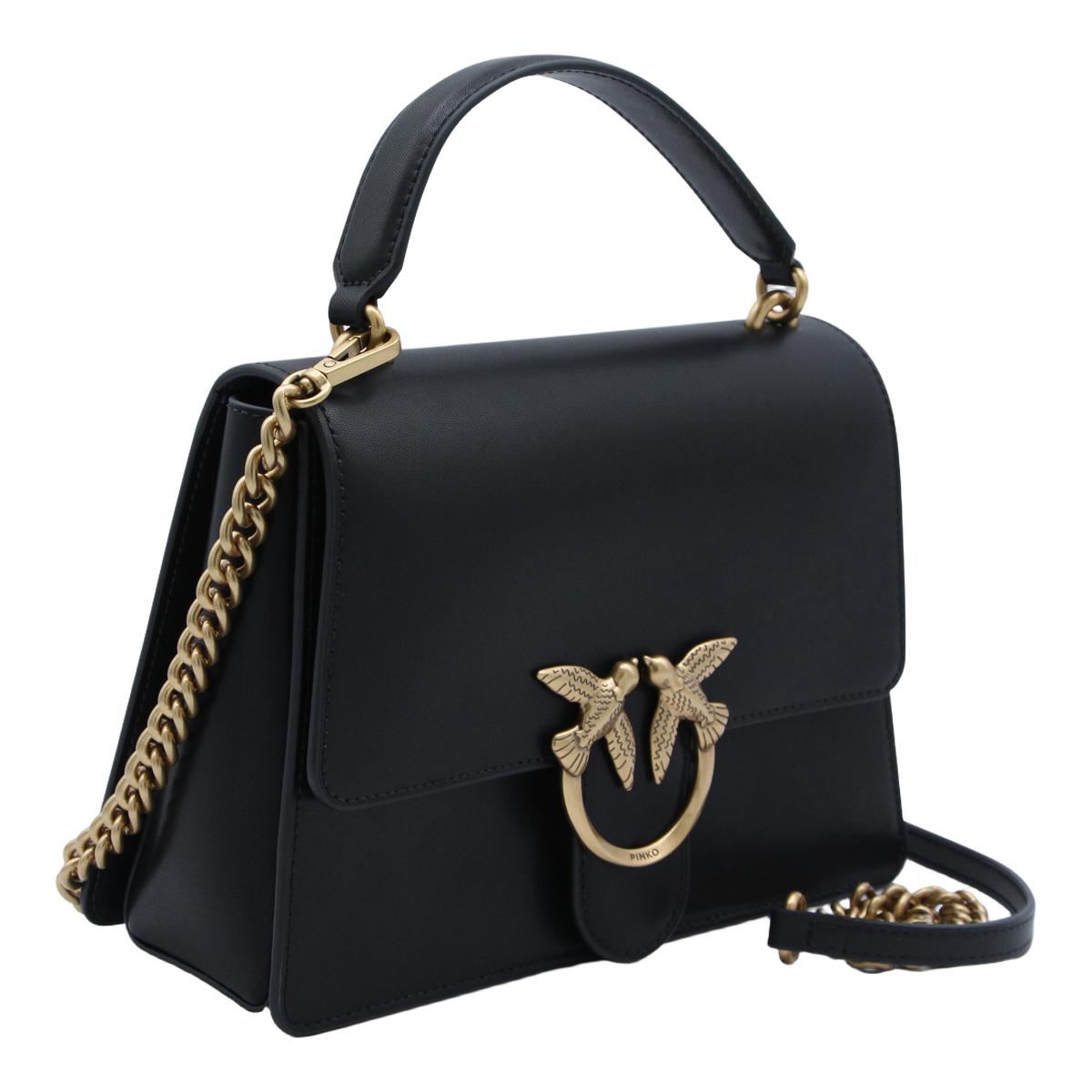 Structured Handbag With Gold-Tone Bird Clasp