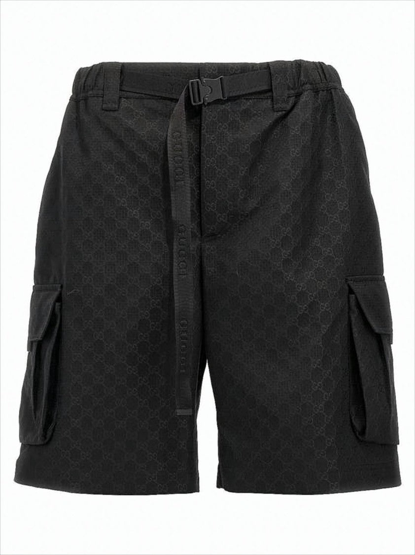 Relaxed Fit Cargo Shorts with Adjustable Waistband