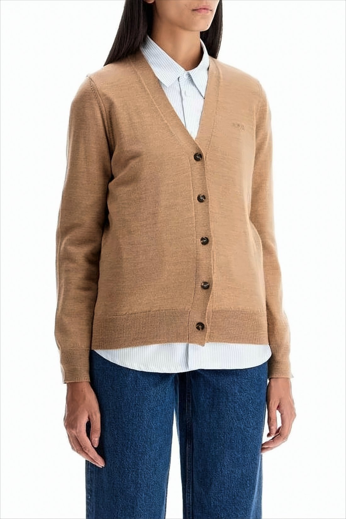 Classic Wool Cardigan with V-Neckline
