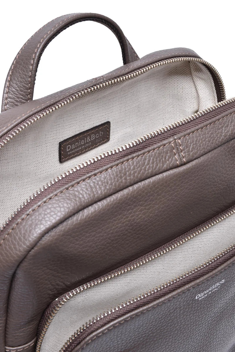 Leather Backpack - Military Green