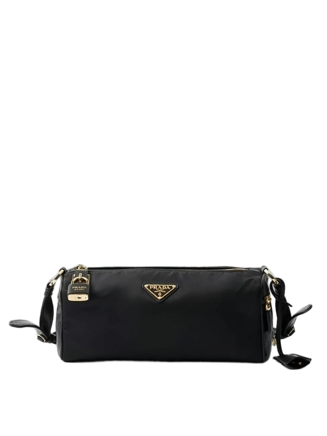 Rectangular Black Shoulder Bag With Gold-Tone Accents