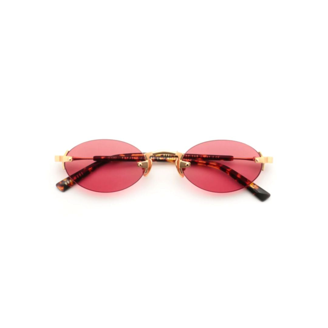 Quantum Oval-Shape Sunglasses with Gold-tone Metal Frames
