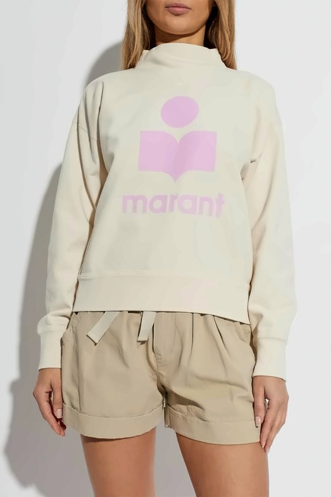 White Relaxed Fit Cotton Polyester Sweatshirt