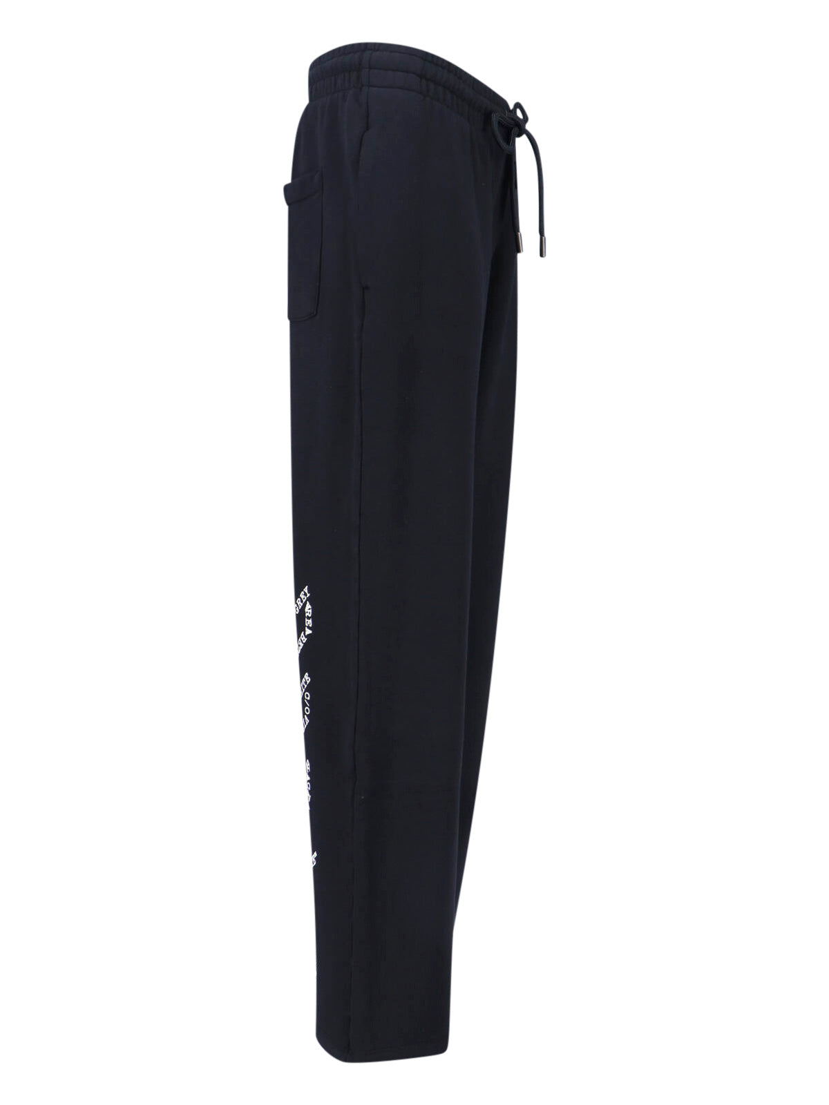 Black Logo Straight-Leg Cotton Pants