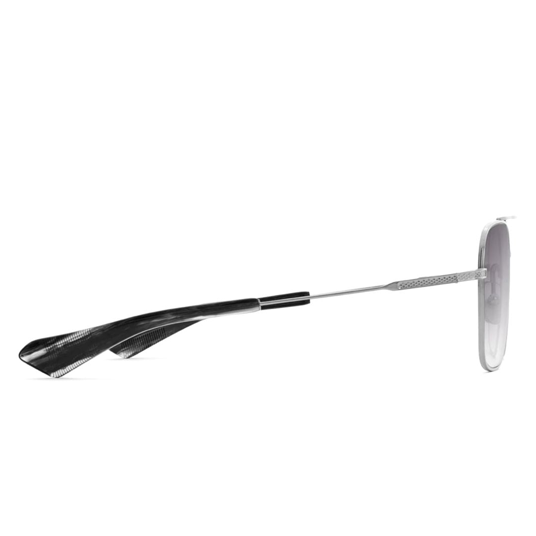 Flight-Seven Rectangular Dark Lenses with Gold Metal Frame