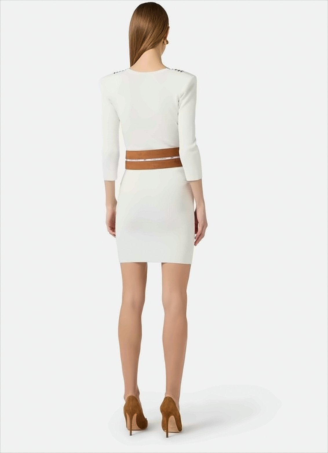 Knit Dress With Striped Bands