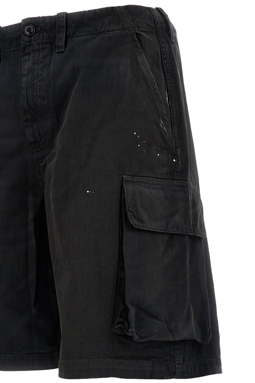 Black Cotton Cargo Shorts