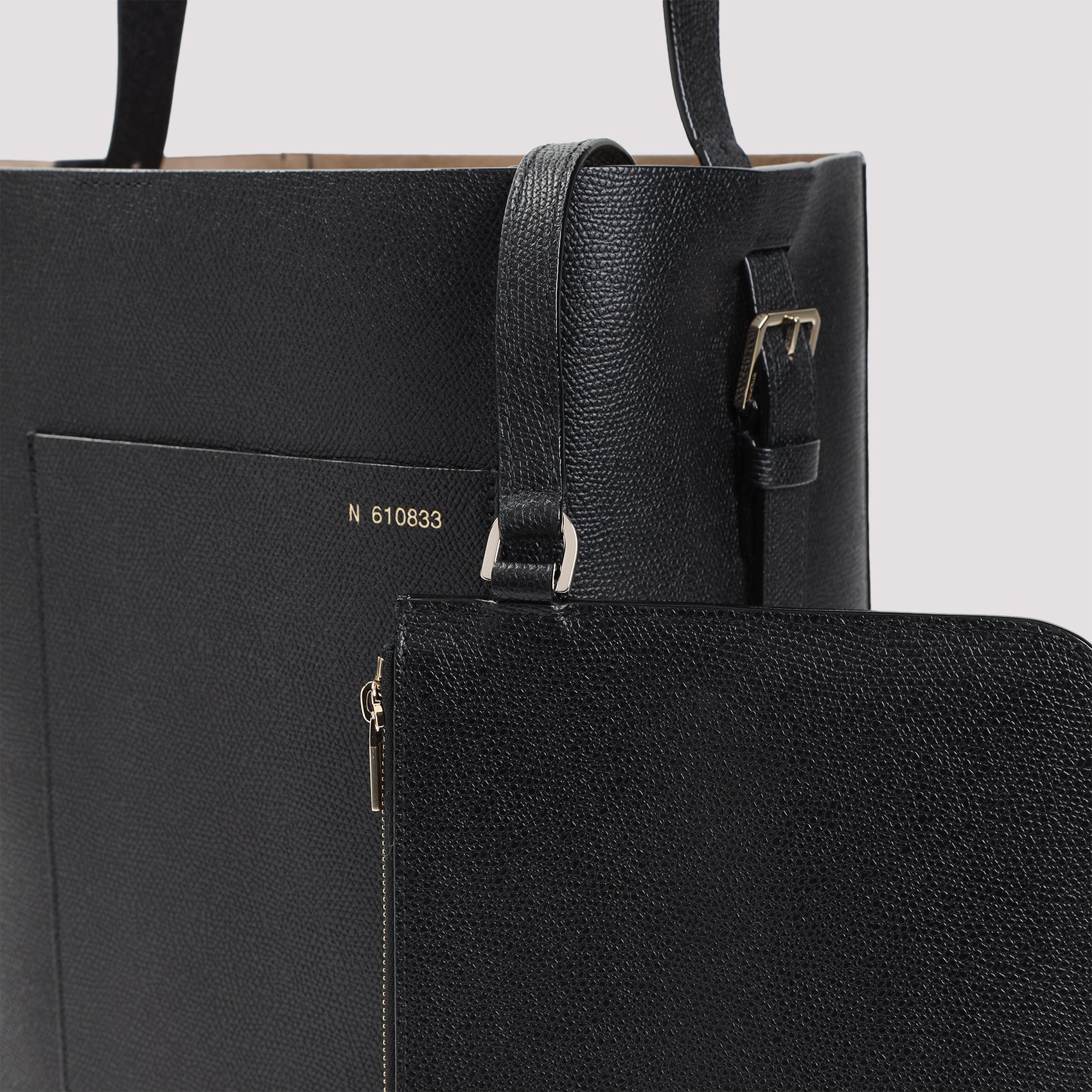 Black Calf Leather Shoulder Bag