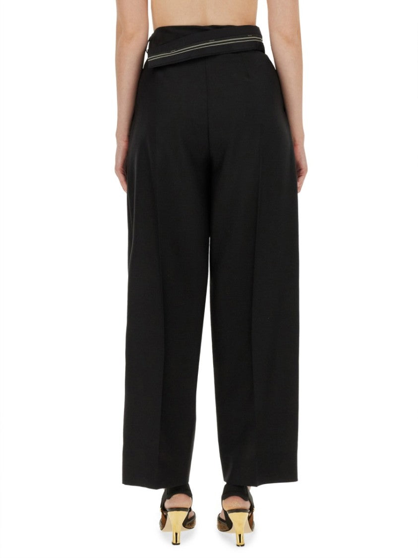 Asymmetrical Waist Pants With