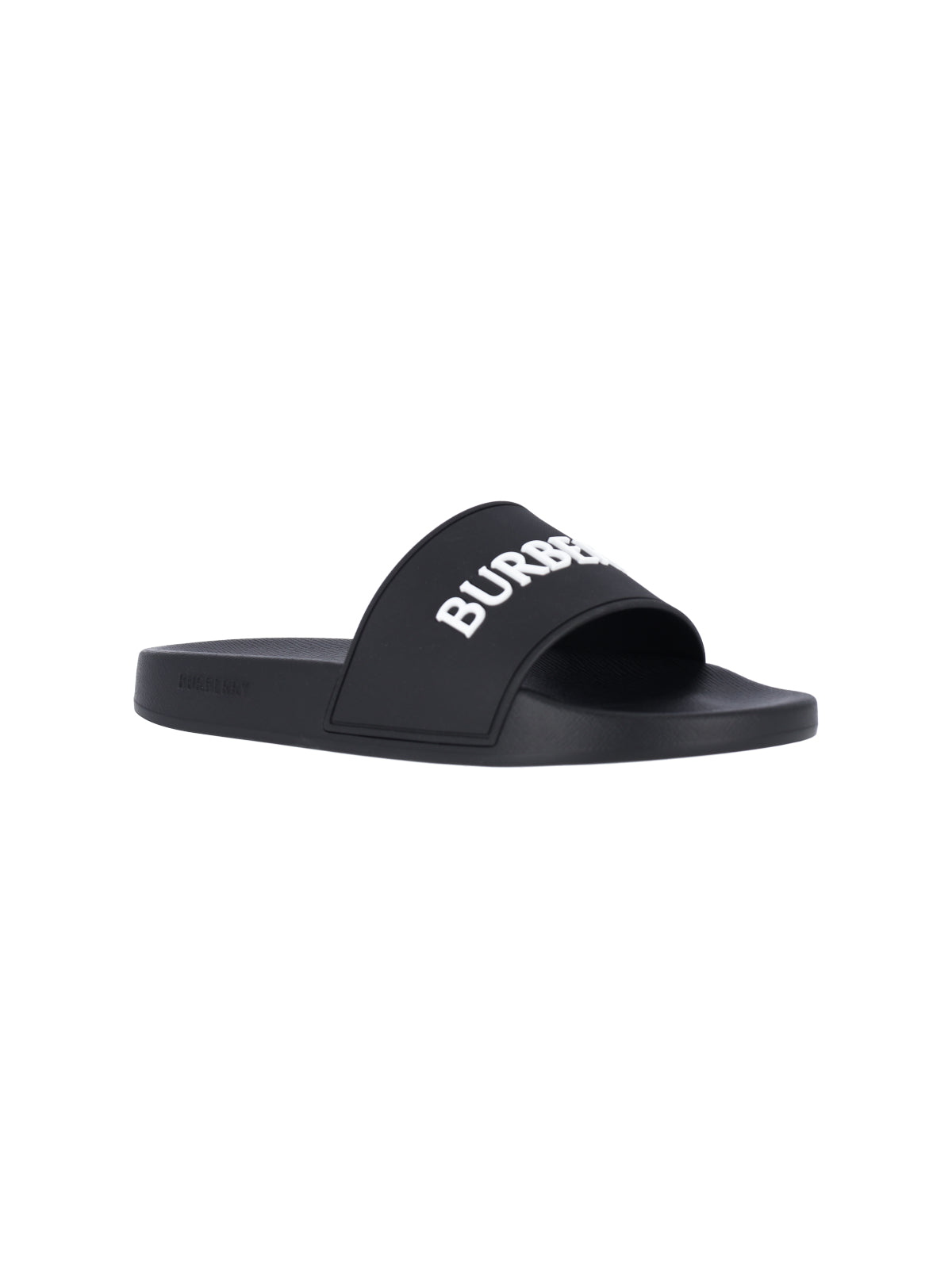 Black Logo Rubber Slides