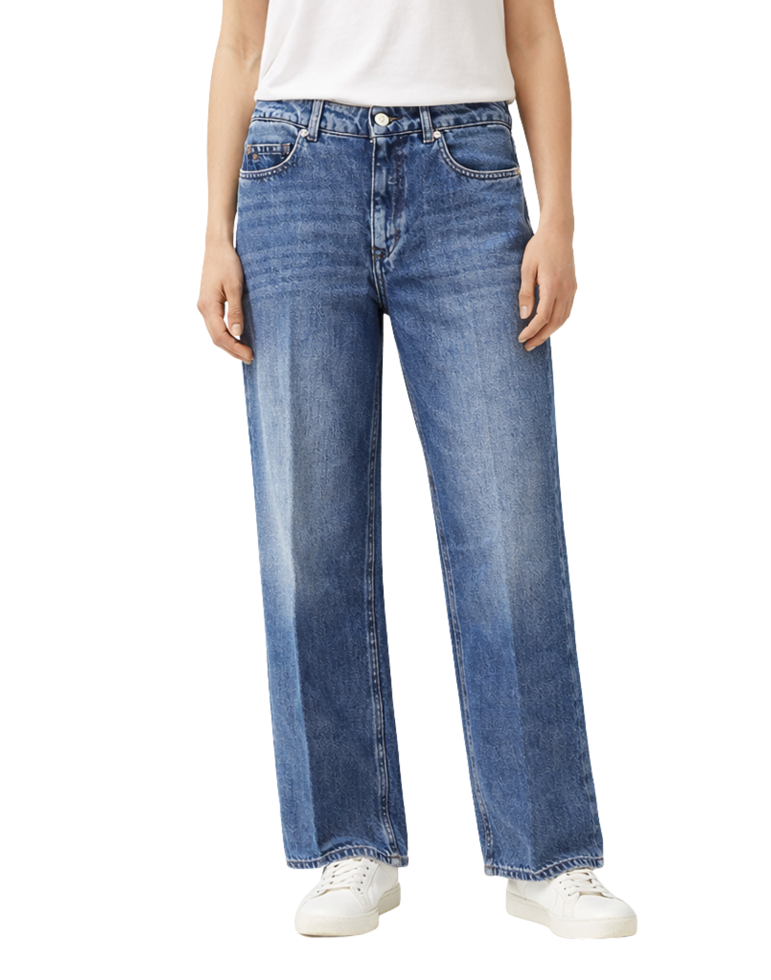 Franca Trumpet Pants With Vintage-Inspired Wash And Five-Pocket Design