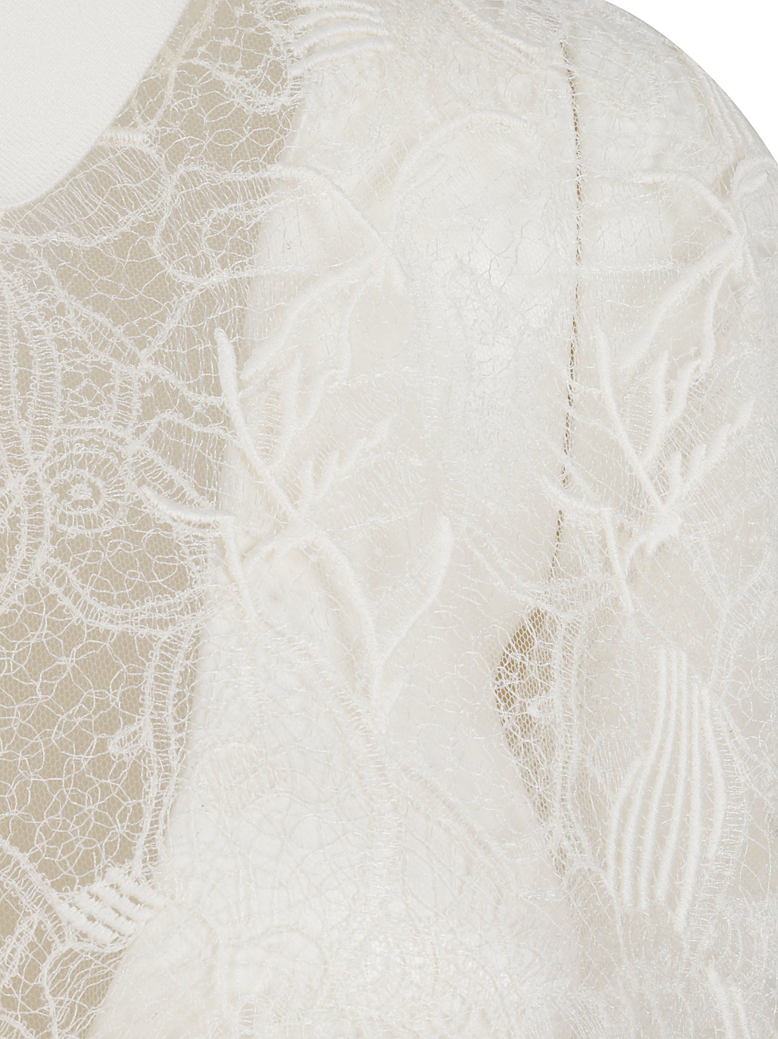 Lace Overlay Shirt with Floral Patterns