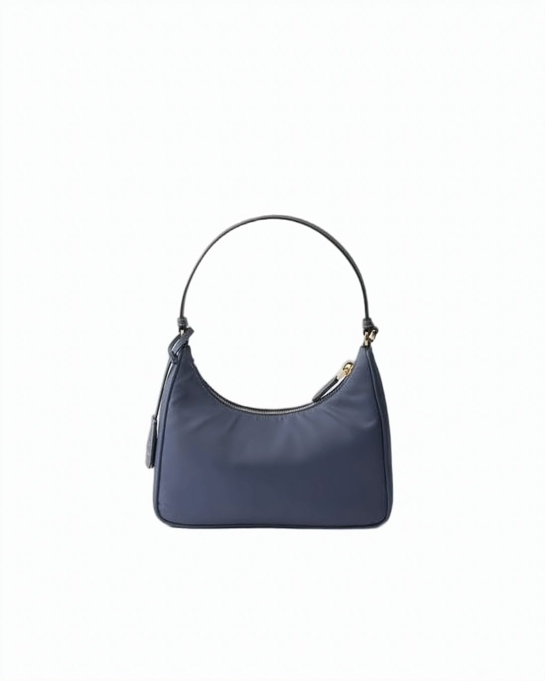 Smooth Polyamide Shoulder Bag With Leather Strap And Triangular Logo