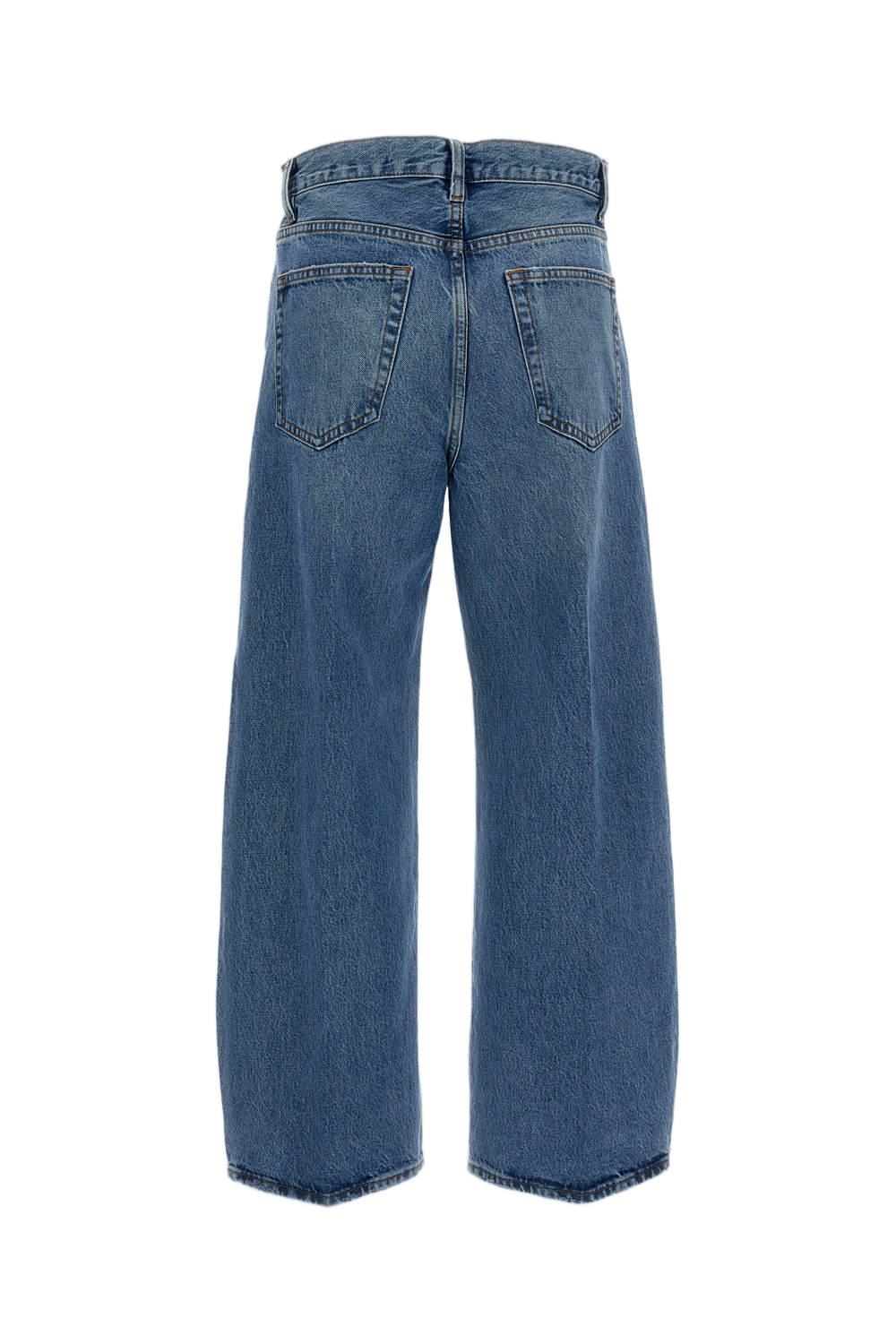 High-Rise Barrel Leg Jeans with Cropped Ankle Length