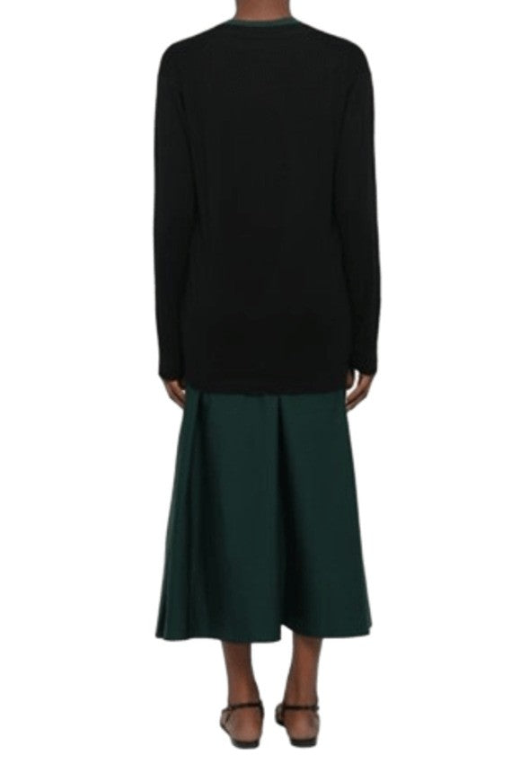 Medium-Weight Italian Wool Cardigan with V-Neck