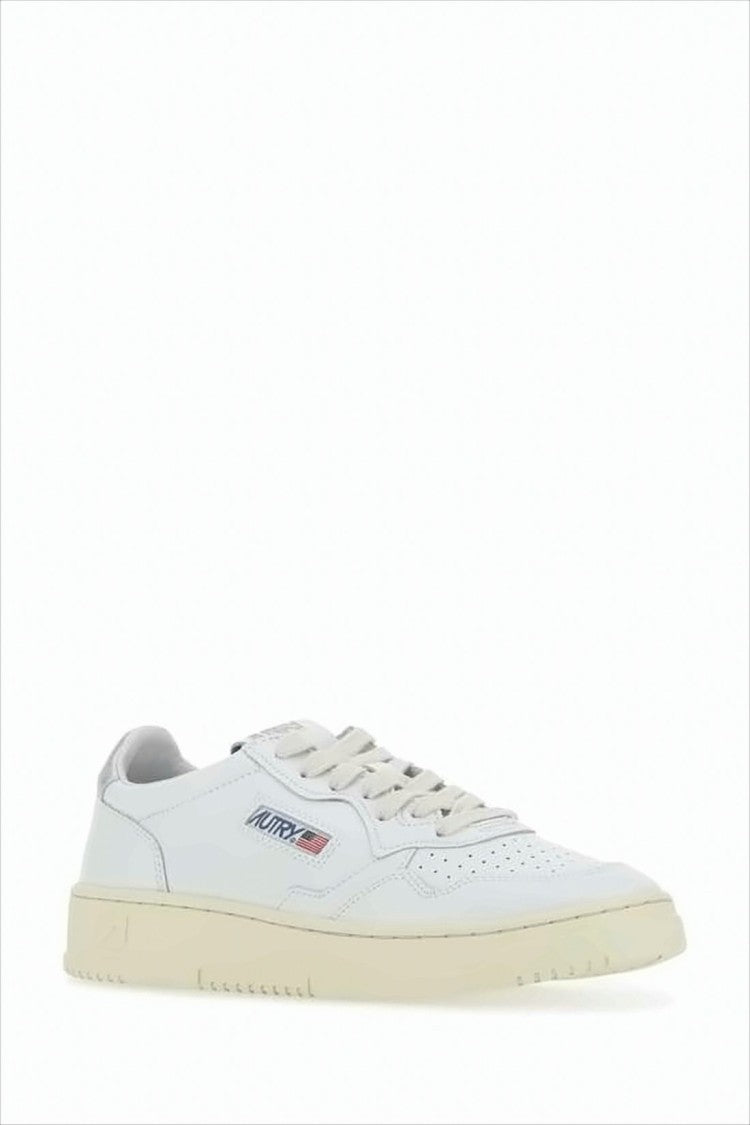 Low-Top Sneakers with Perforated Detailing and Metallic Accents