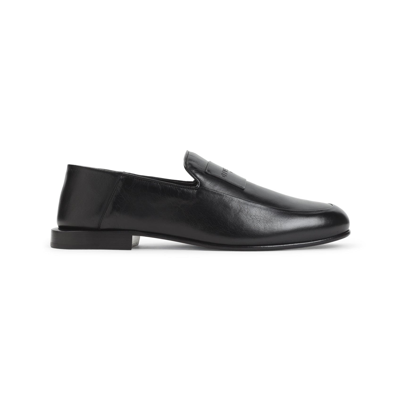 Lamb Leather Loafers with Embossed Logo